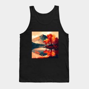 Vibrant Fall Tree Reflections Tank Top